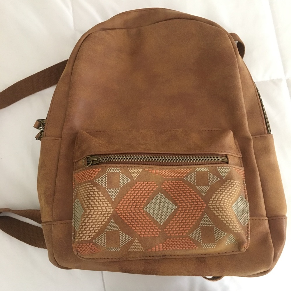Faux Leather Mini Backpack